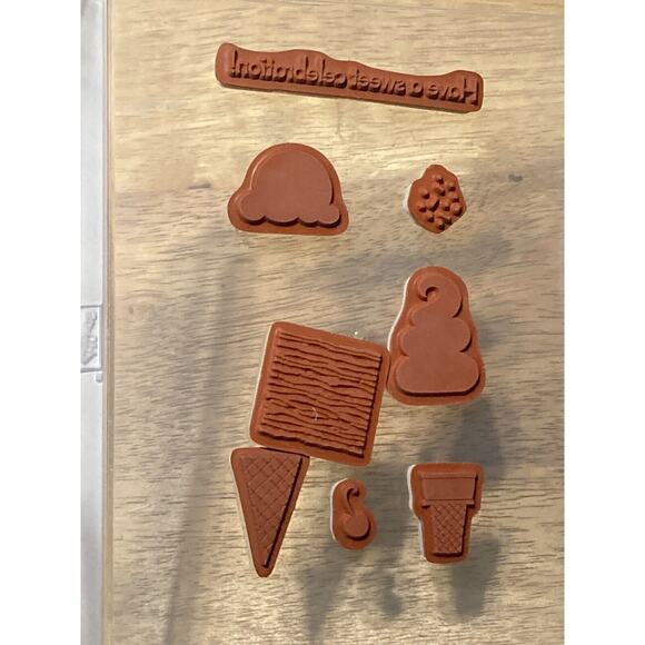 Stampin' Up! Sweet Scoops & Conserves Confites Cling Rubber Stamp Lot Of 2 - Picture 2 of 5